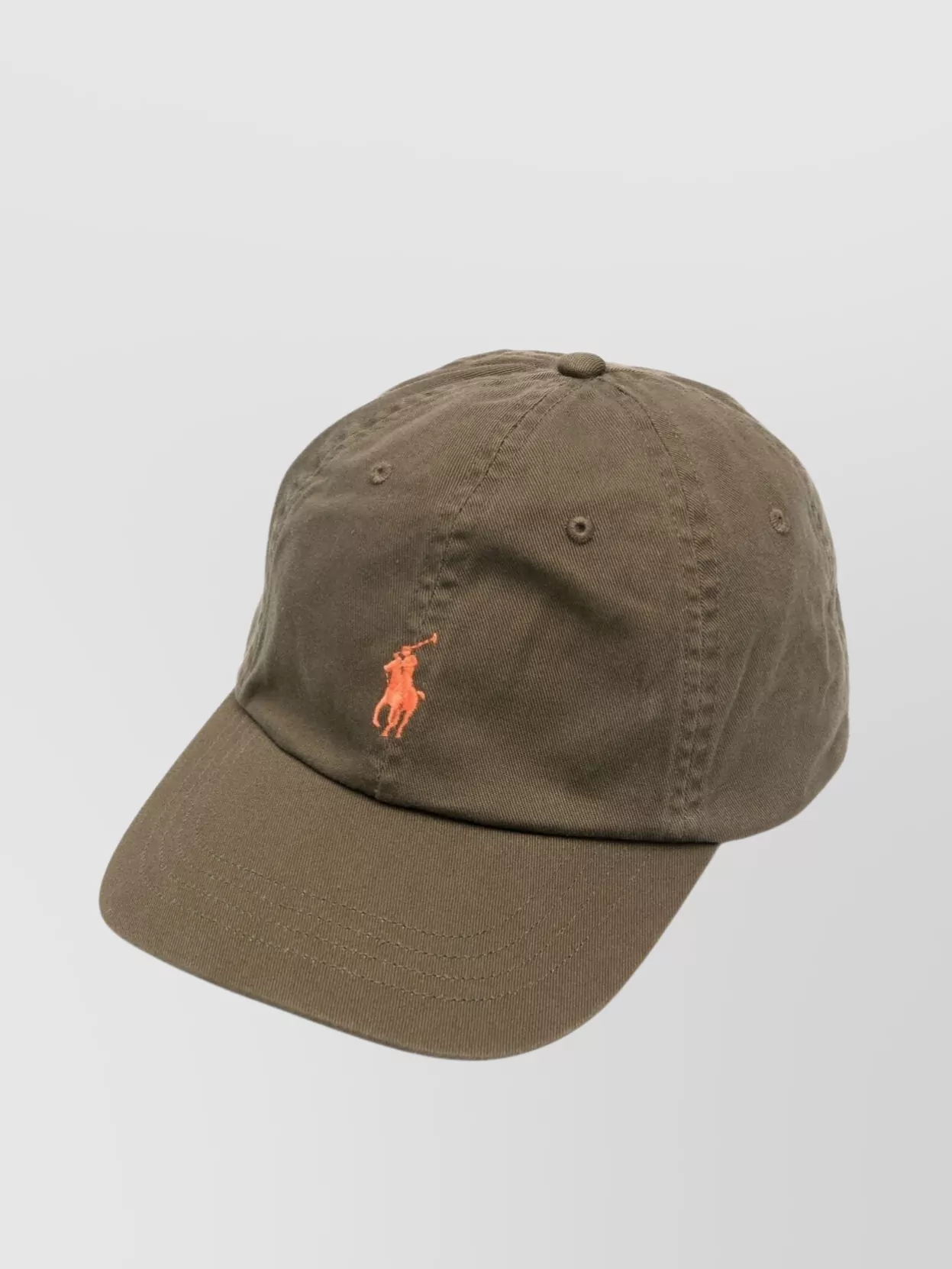 Shop Polo Ralph Lauren Signature Cap With Curved Brim And Ventilation In Brown