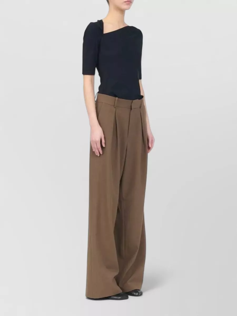 Mm6 Maison Margiela Pleated Wide-Leg Trousers