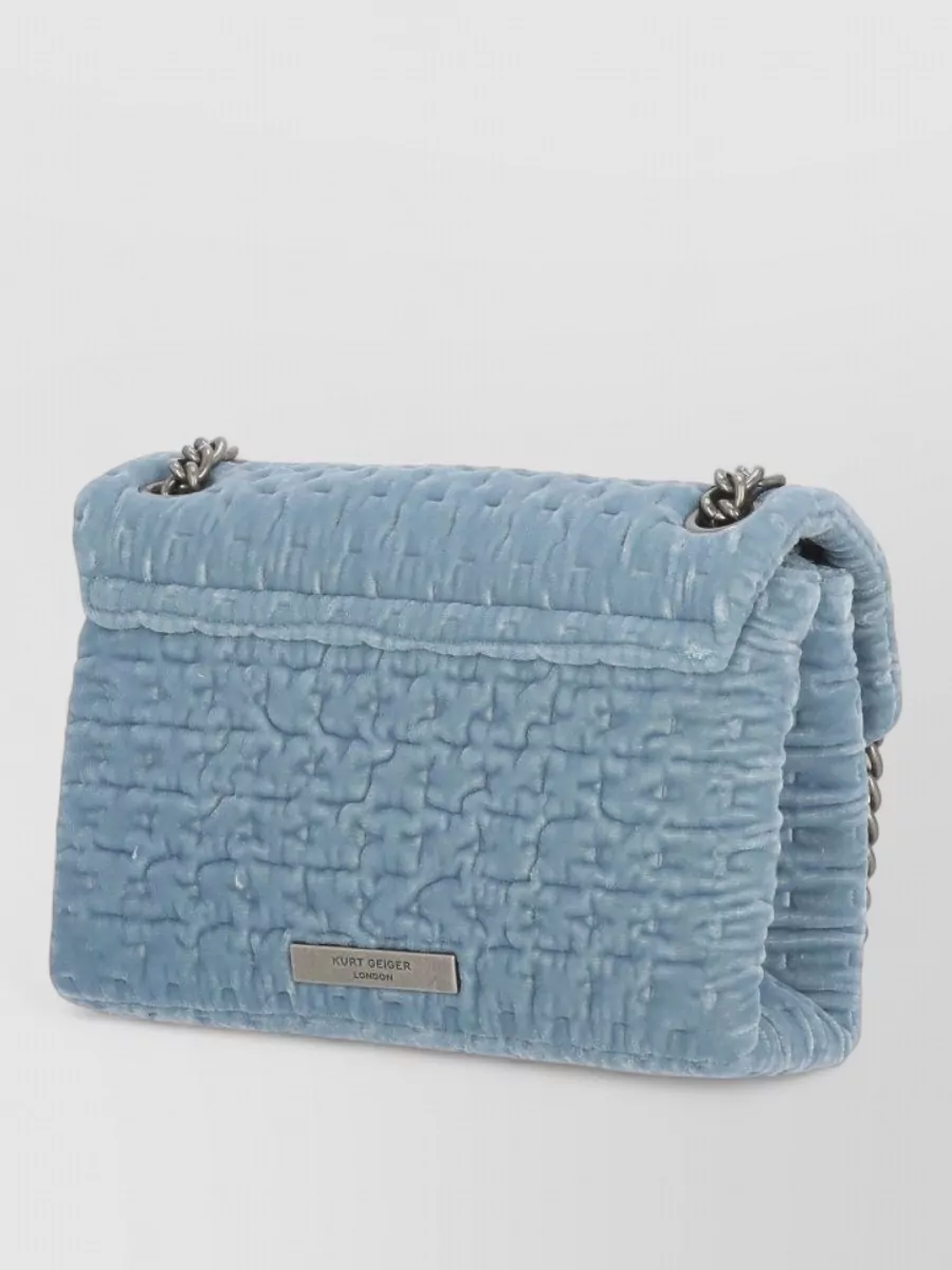 Kurt Geiger Shoulder Bag Velvet Pattern Rhinestone Detail