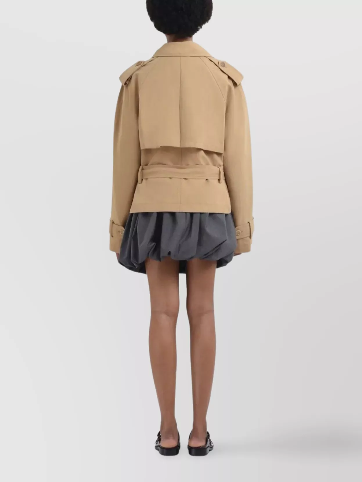 Marni Waist Belted Lapel Jacket In Brown