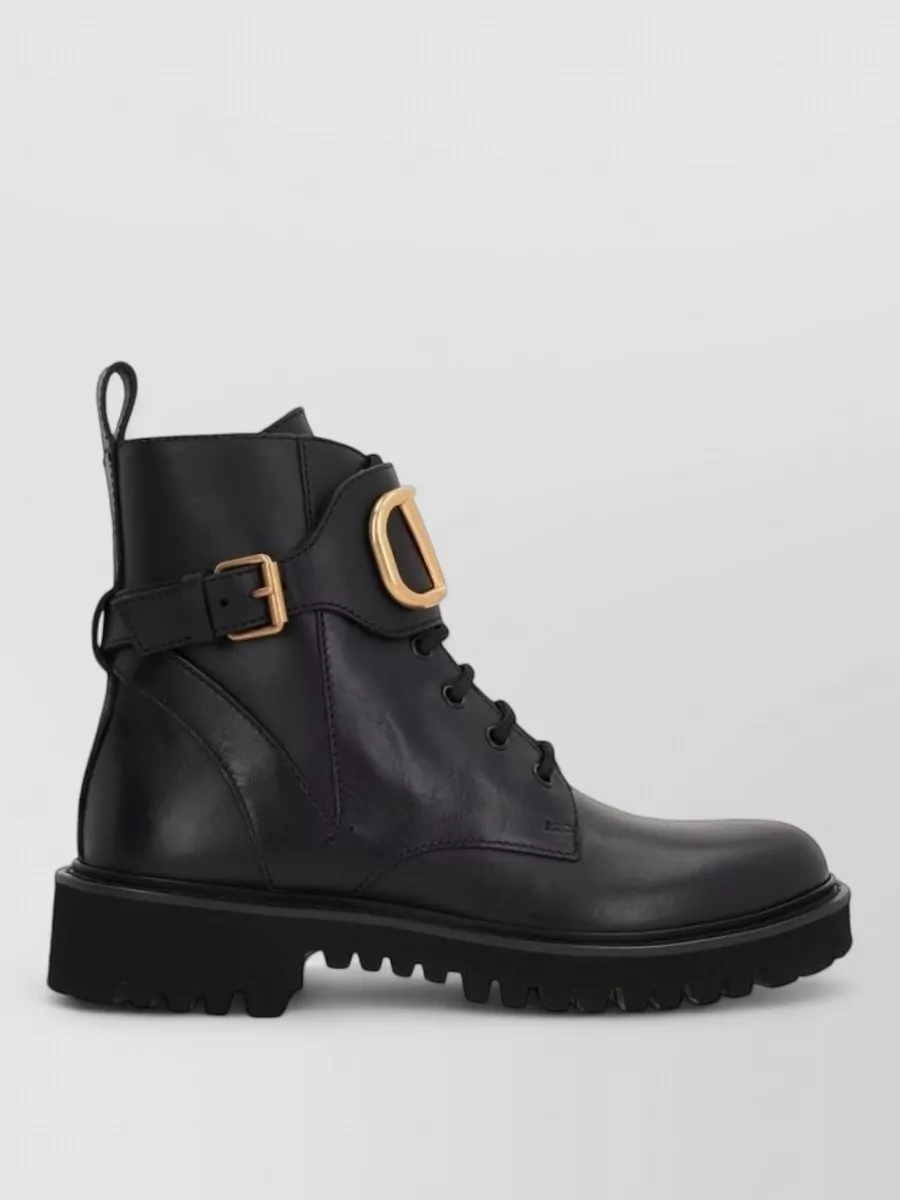 Valentino Garavani Calfskin Lace-Up Boots
