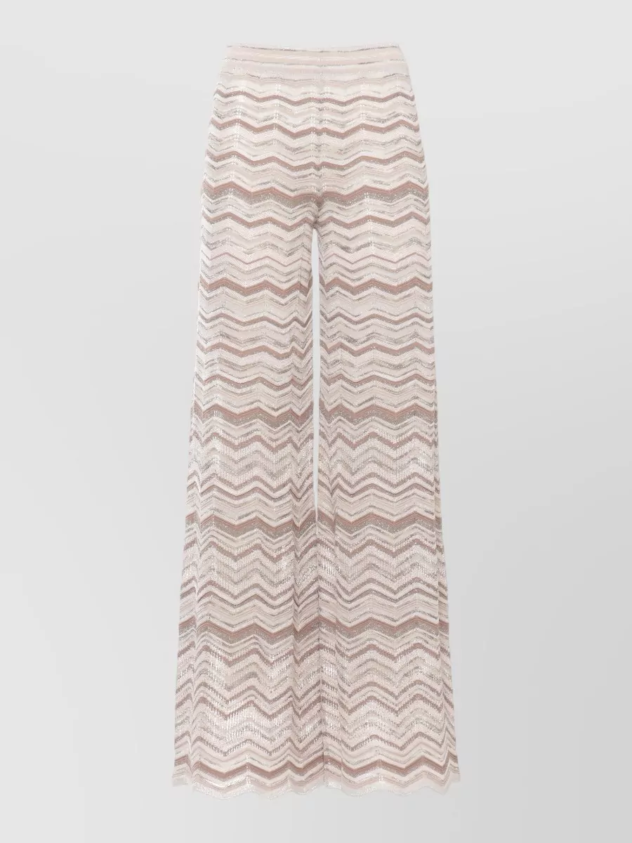 D.exterior Geometric wide-leg trousers