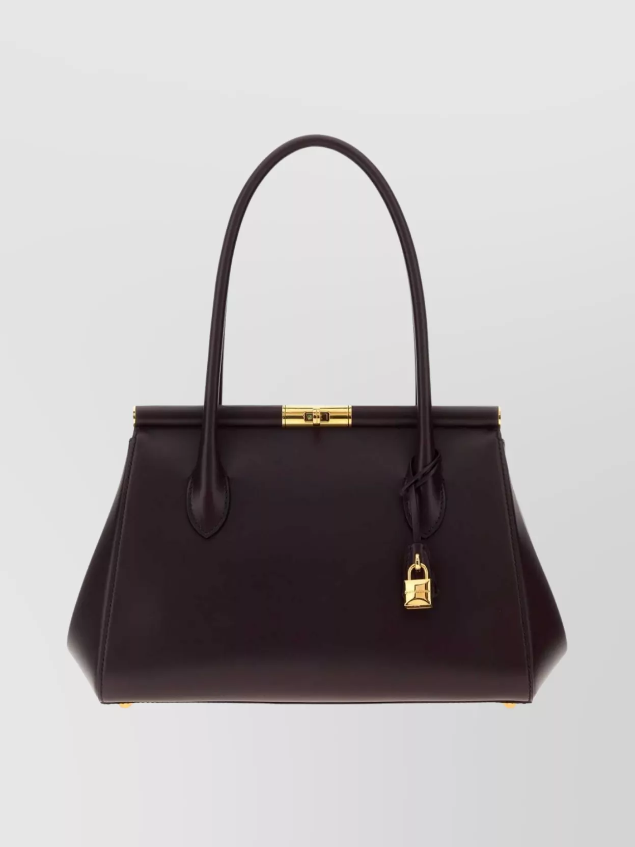 Dolce & Gabbana Aubergine Leather Everyday Marlene Shoulder Bag In Brown