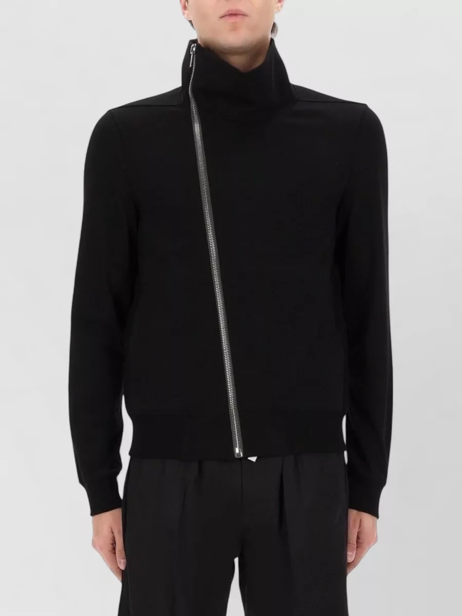 Rick Owens Cotton High Neck Zip Sweatshirt
