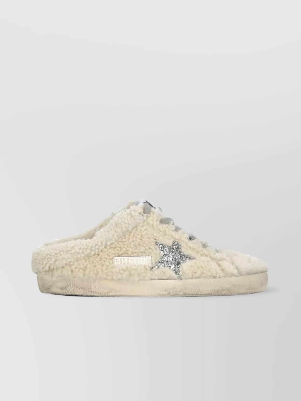 Golden Goose Shearling Sabot Sneakers Glitter Star