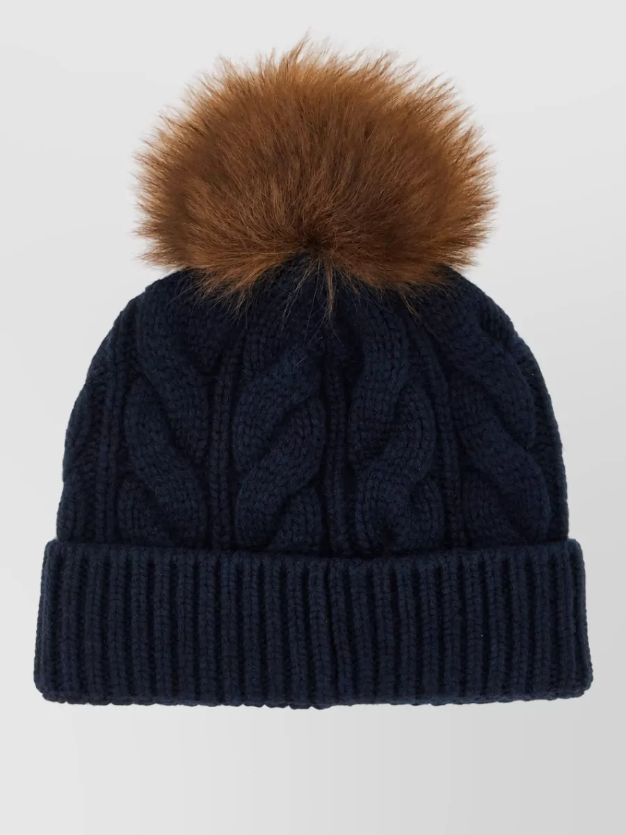 Moncler Grenoble Cashmere Wool Ribbed Pom-Pom Beanie