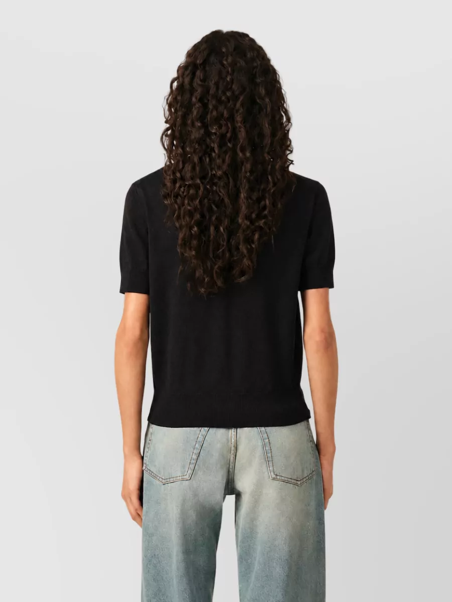 Ami Paris Short Sleeve Wool Cardigan