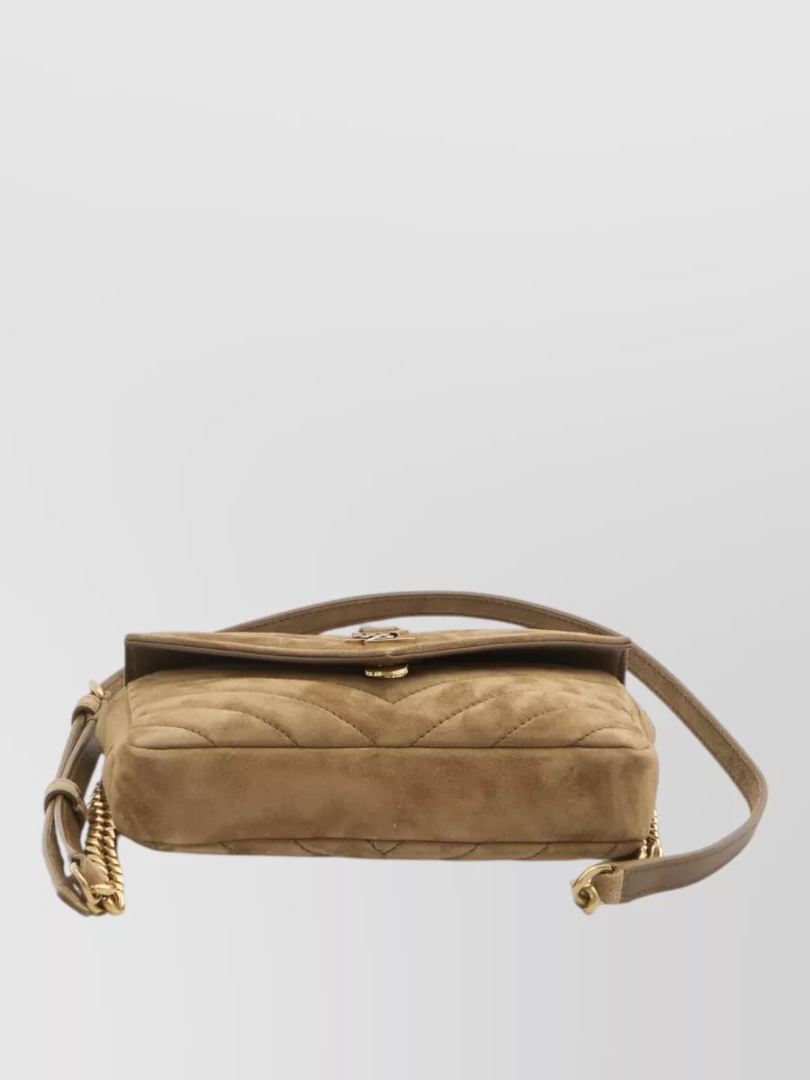 Saint Laurent College Chain Leather Mini Crossbody Bag