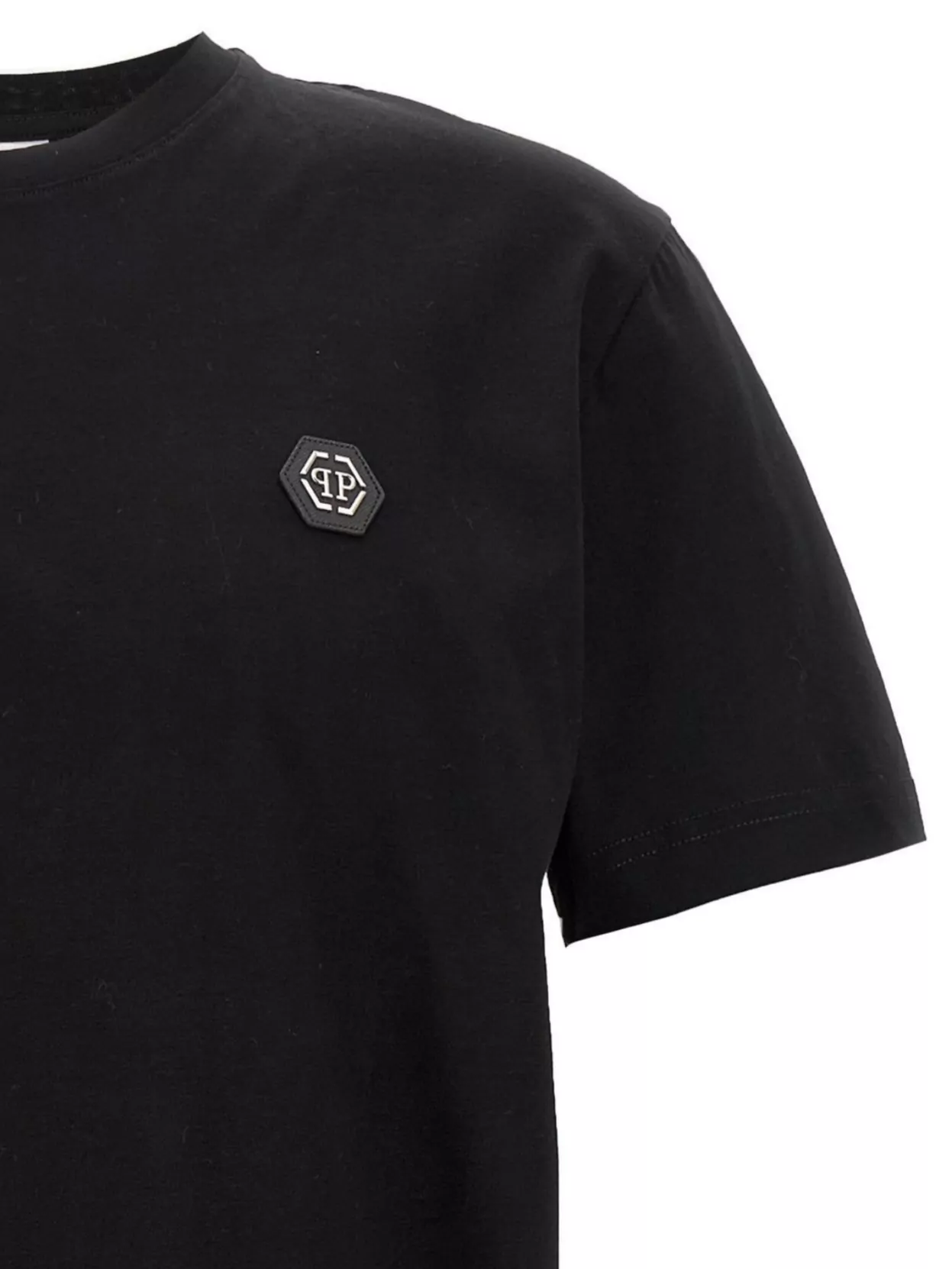 Philipp Plein Crew Neck Logo Patch T-Shirt