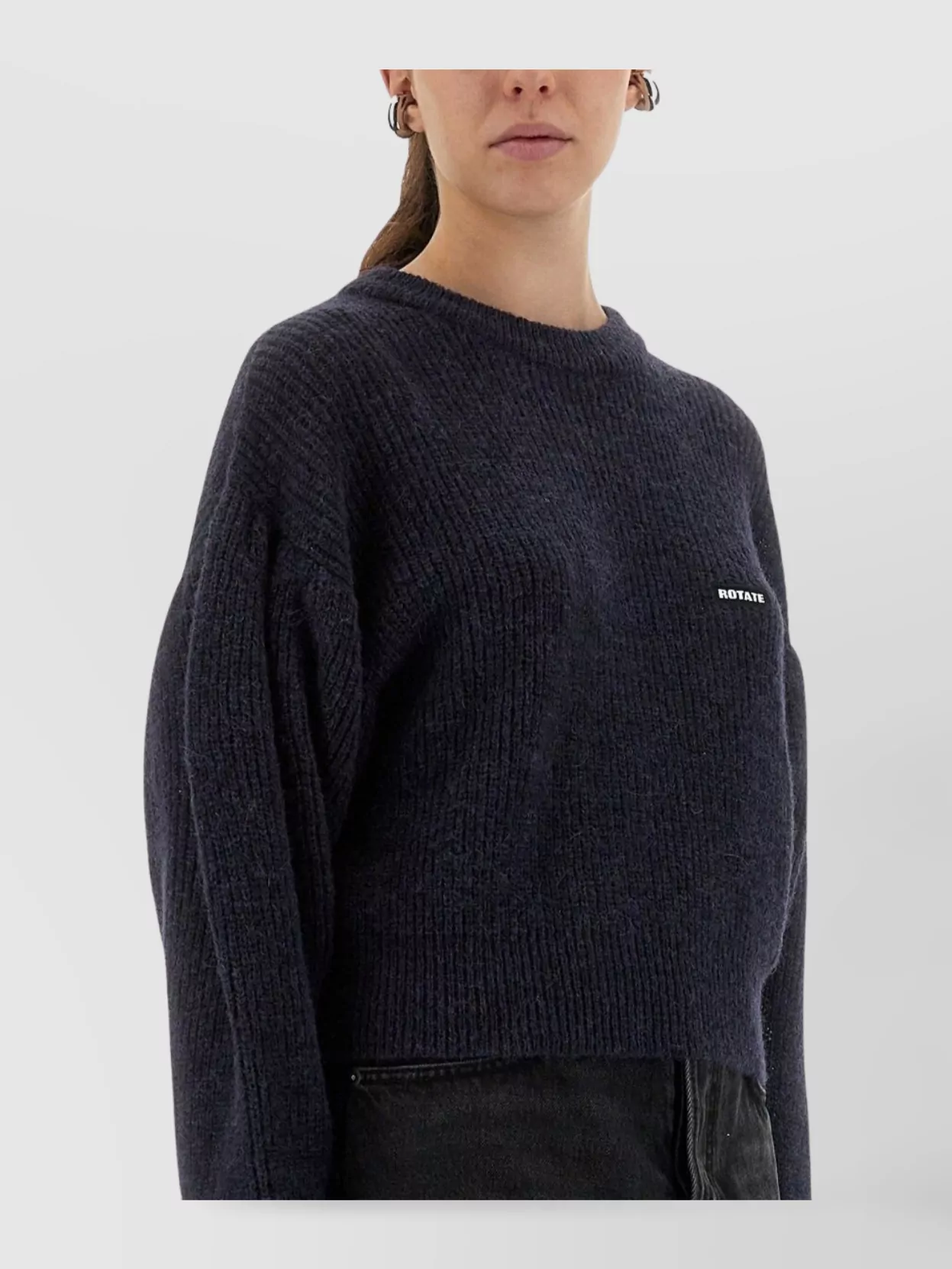 Rotate Birger Christensen Knitwear Crew Neck Dropped Shoulders Long Sleeves