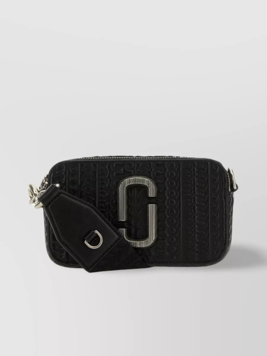 Shop Marc Jacobs The Snapshot Leather Crossbody In Black