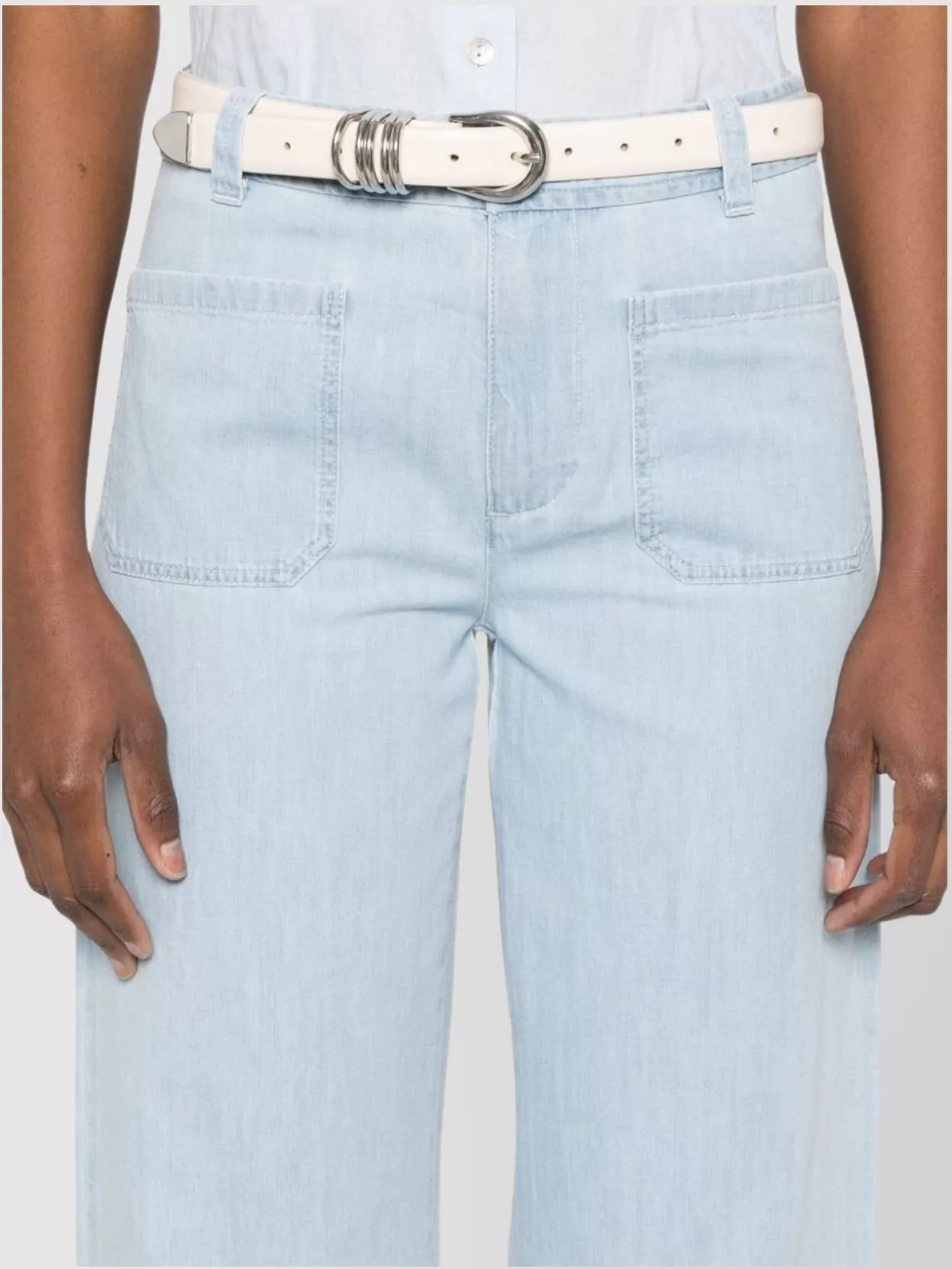A.p.c. Wide-Leg Denim Trousers Patch Pockets
