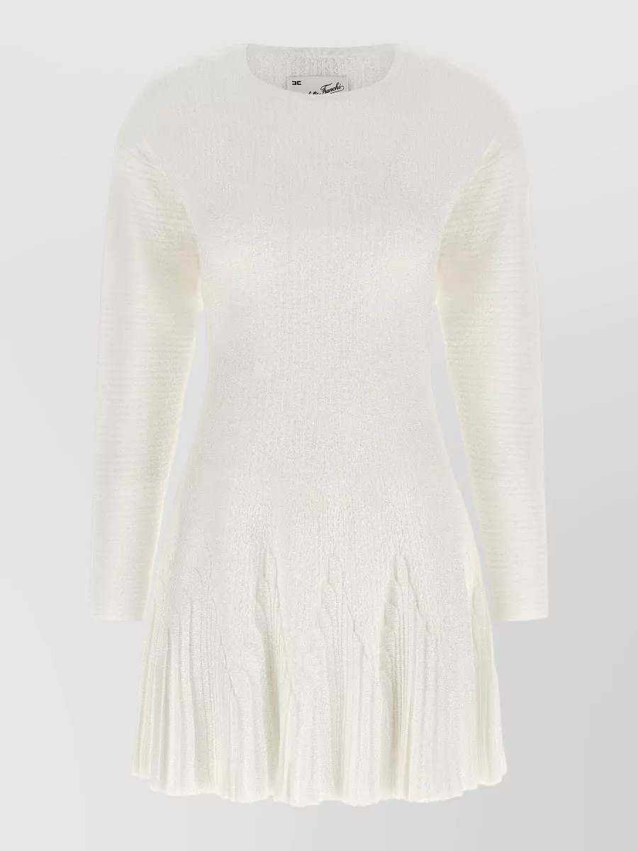Elisabetta Franchi Ribbed knit pleated dress
