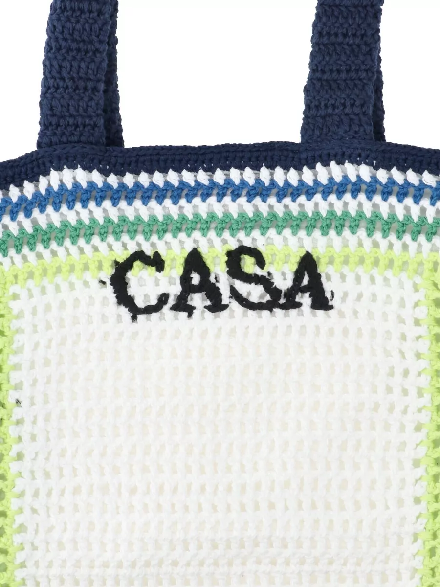 Casablanca Striped Cotton Shoulder Bag