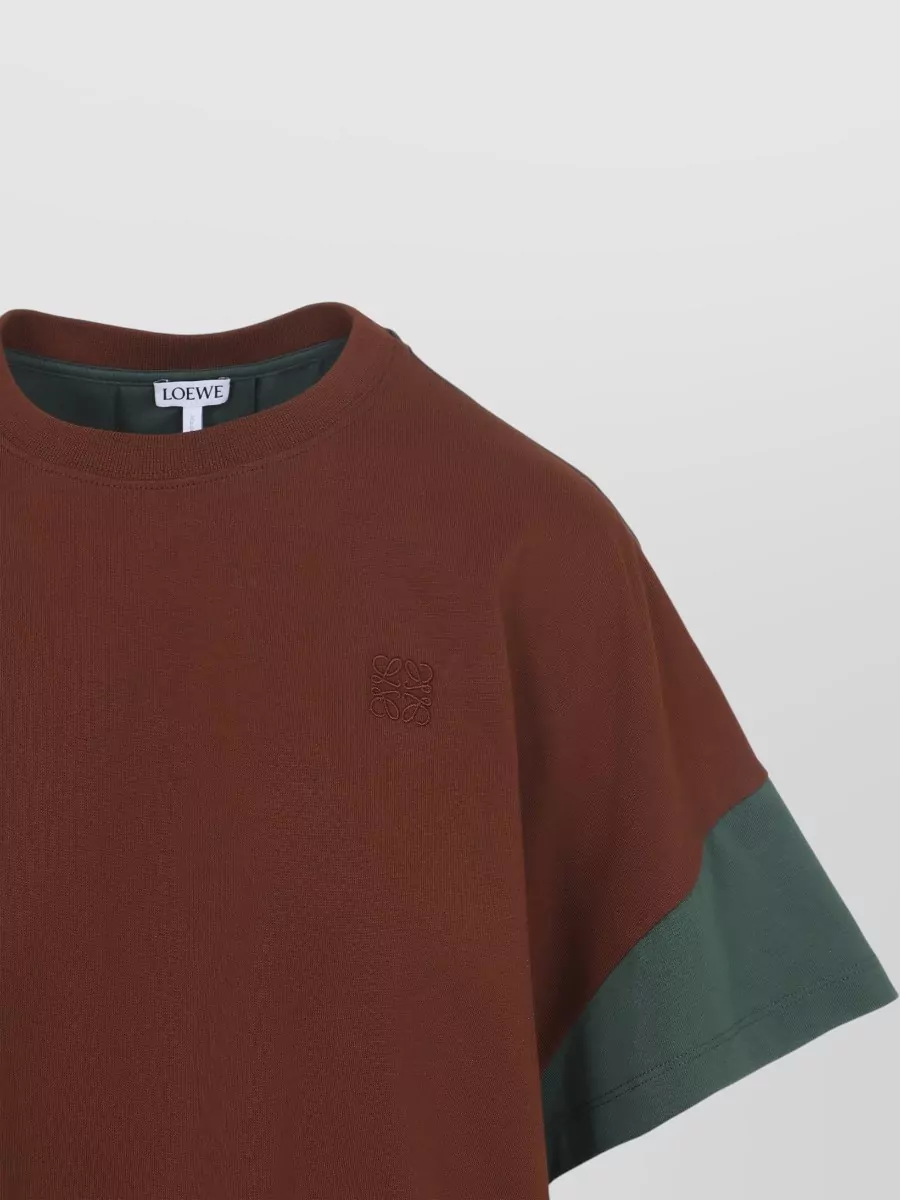 Loewe Color Block Crew Neck Short Sleeve Top
