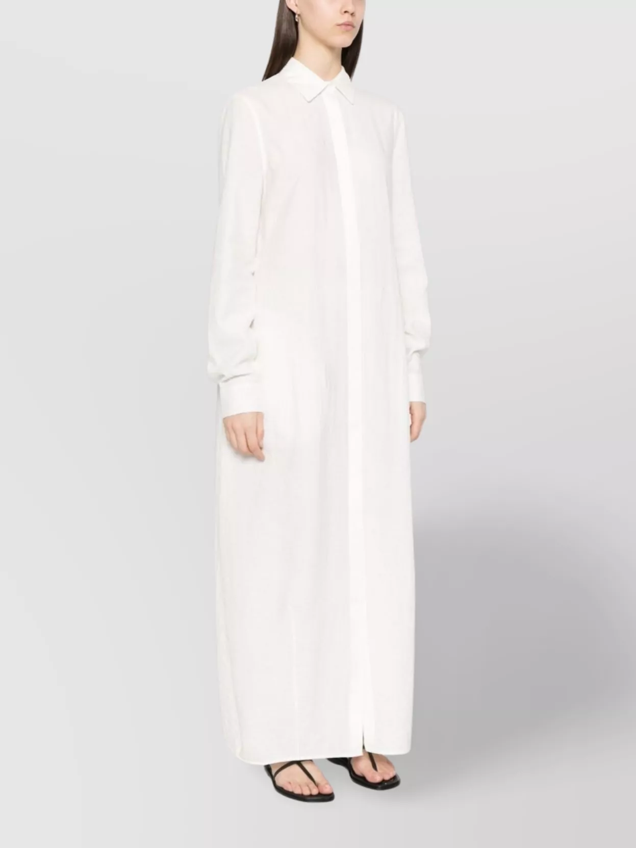 Totême Long Sleeve Maxi Dress With Buttoned Cuffs