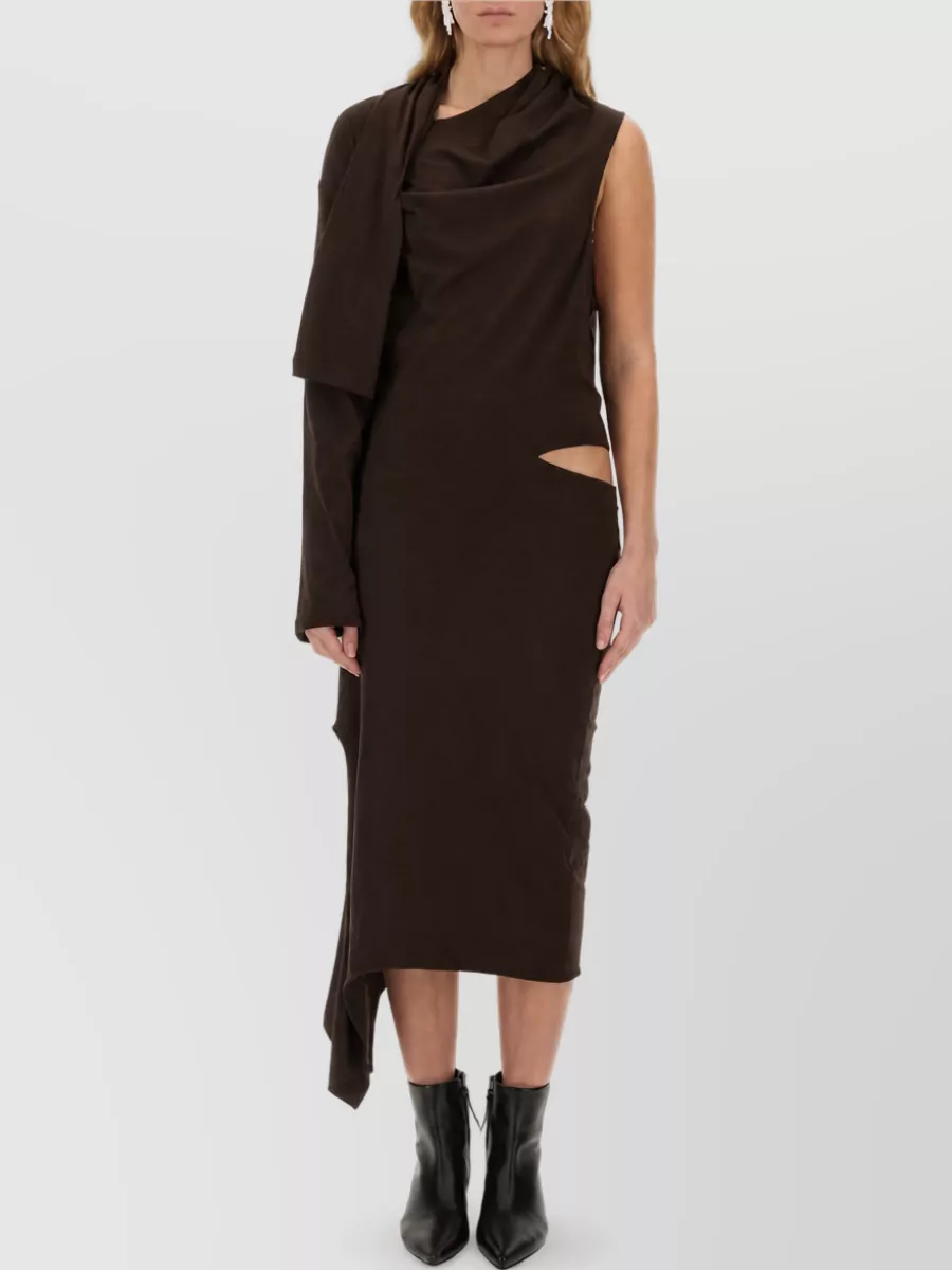 Courrèges Off-Shoulder Midi Dress