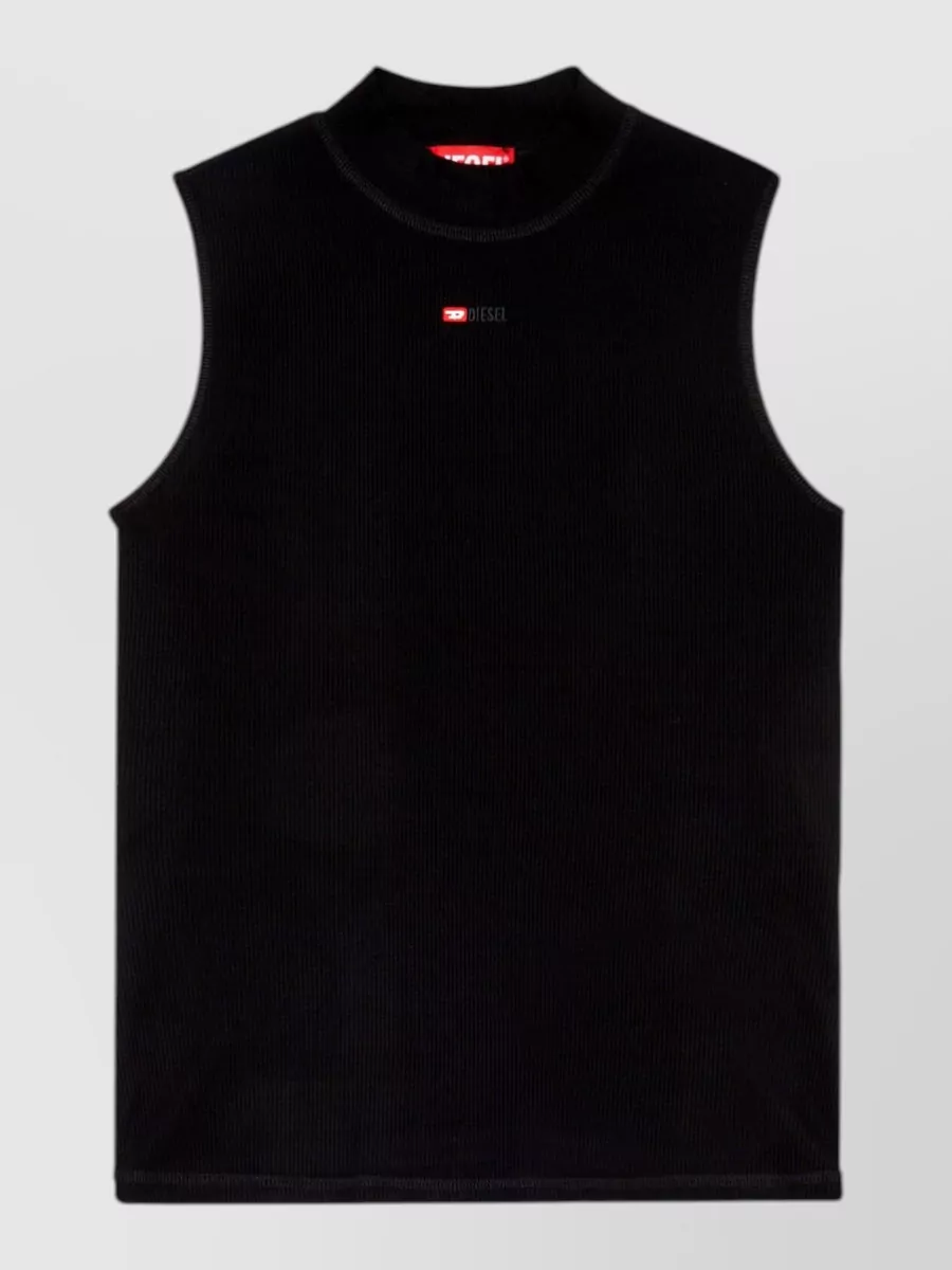Diesel ribbed mock neck sleeveless tank top
