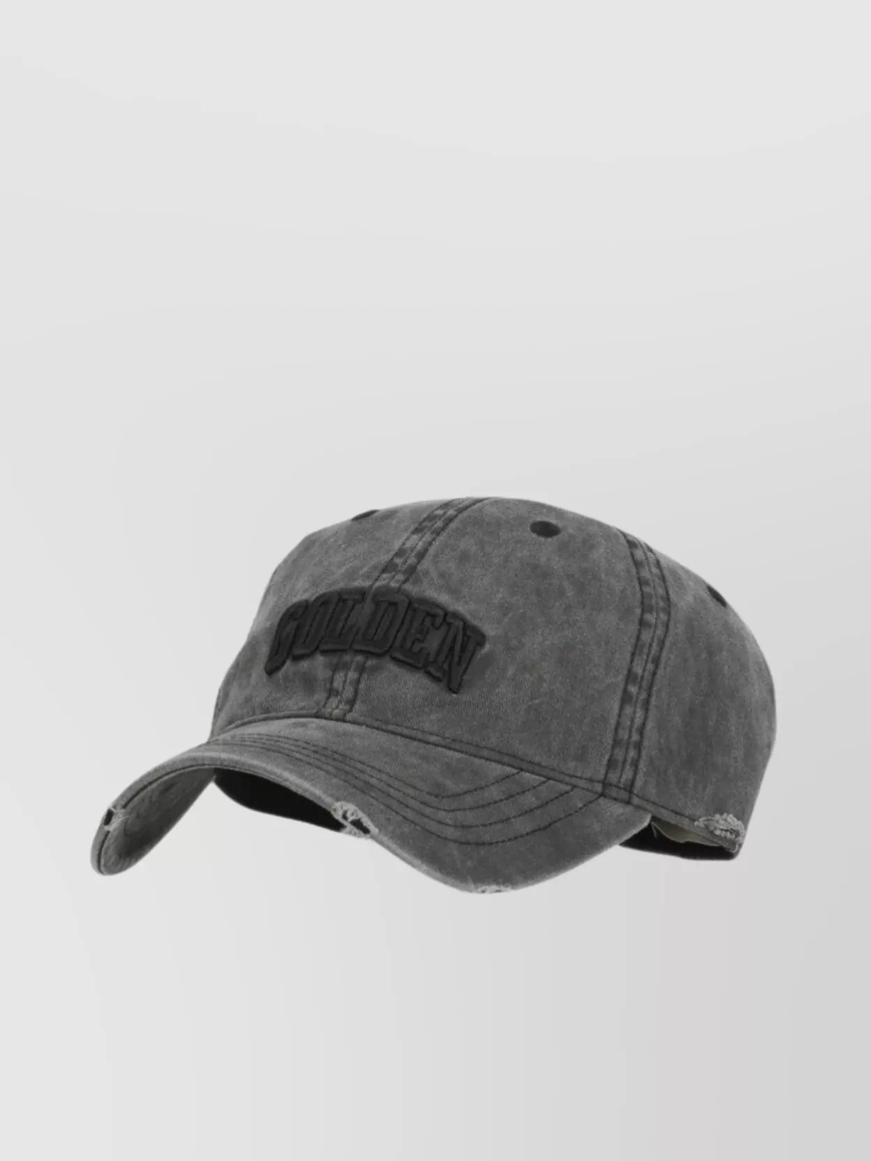 Golden Goose Distressed Baseball Cap Metal Eyelets In Gray