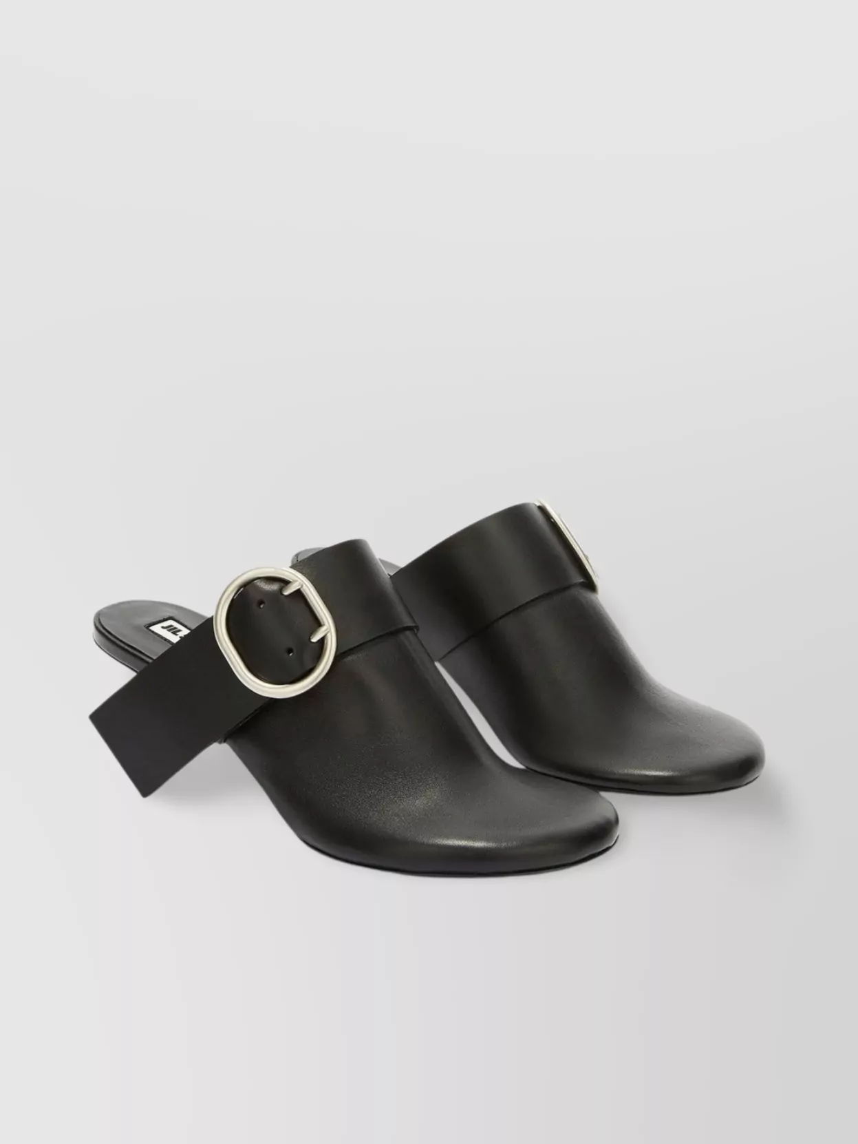 Jil Sander Buckle Kitten Heel Open Back Mules