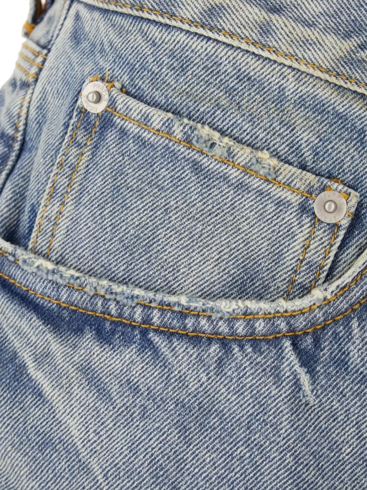 Purple Distressed Denim Bermuda Shorts With Belt Loops In Blue