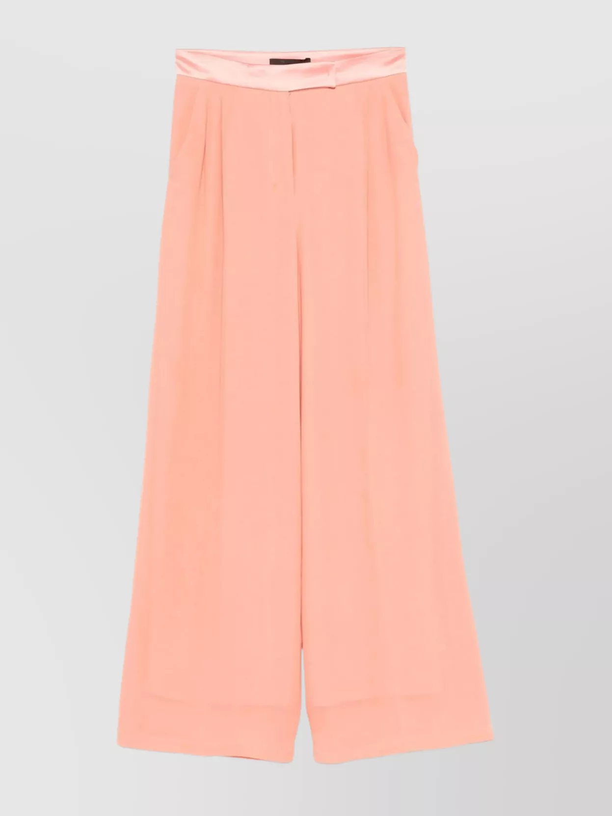 Max Mara Wide-leg High-waisted Trousers Sheer Overlay In Pink
