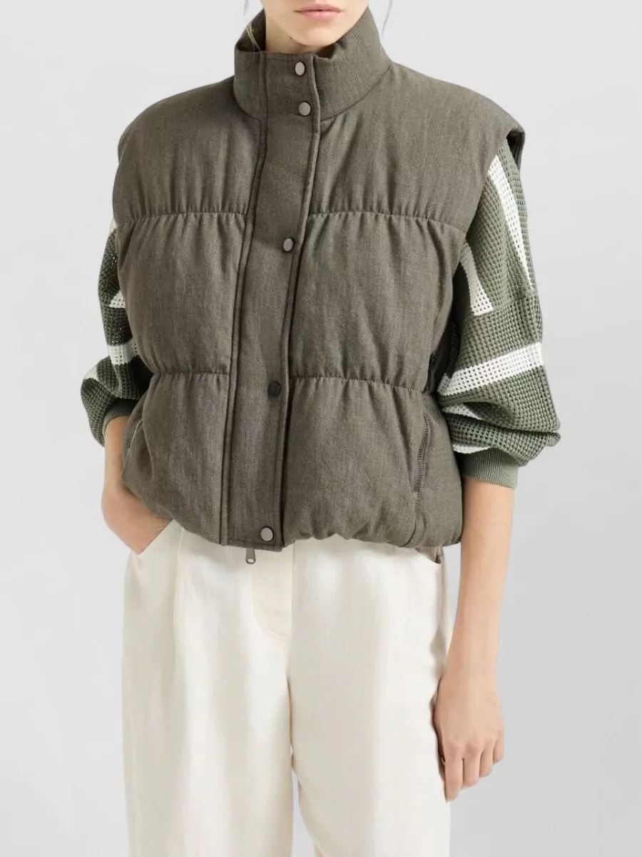 Brunello Cucinelli Cotton Down Sleeveless Jacket