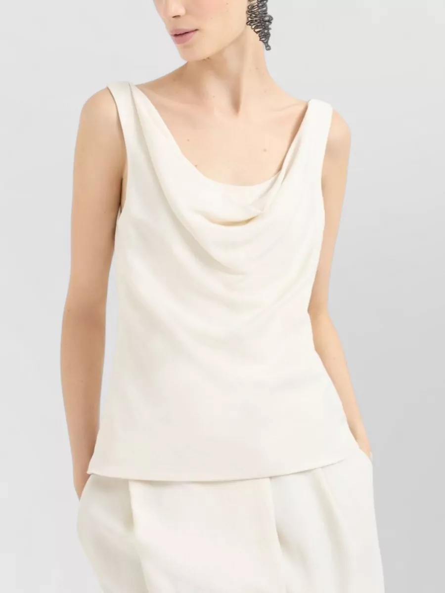 Brunello Cucinelli Cowl Neck Sleeveless Top