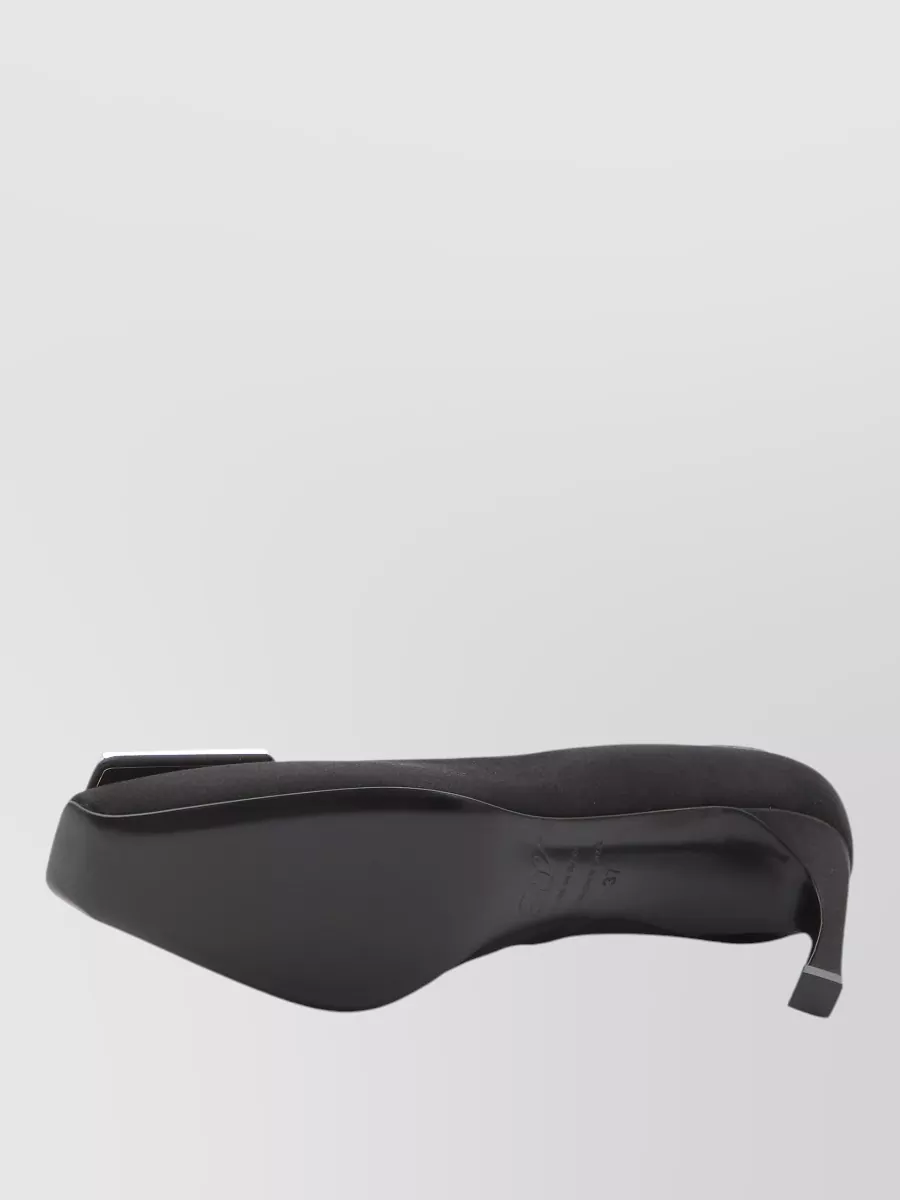 Roger Vivier Satin Pumps Trompette Heel Square Toe