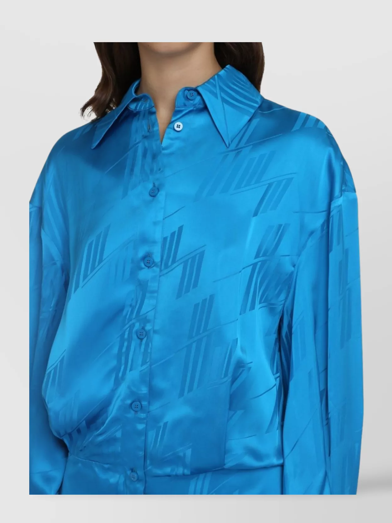Attico Shirtdress Viscose Asymmetric Hem
