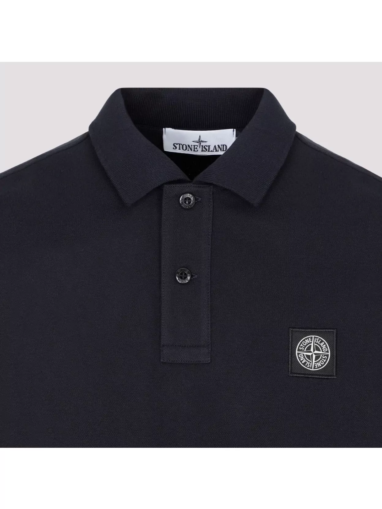 Stone Island Mens Black Brand-patch Regular-fit Stretch-cotton Polo Shirt Xl In Blue