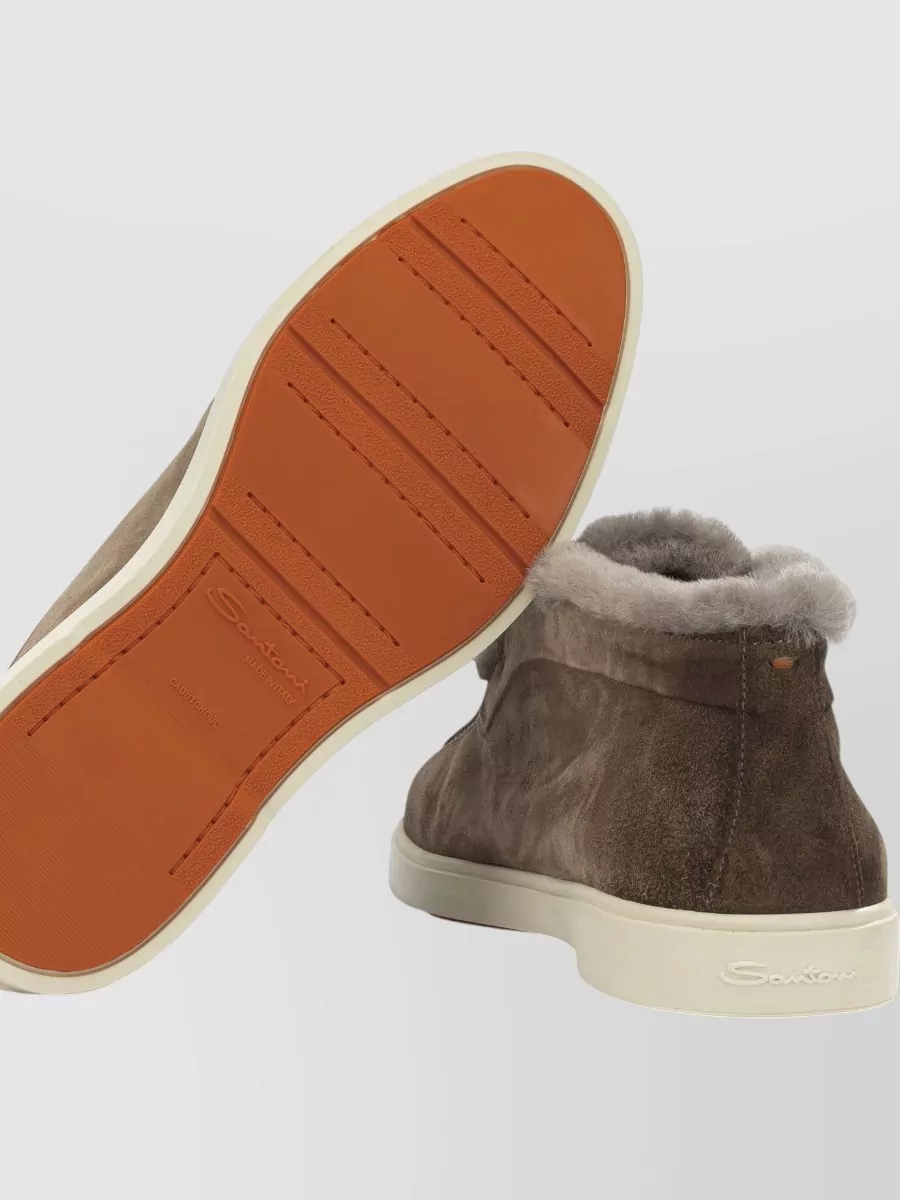 Santoni Suede Leather Loafers