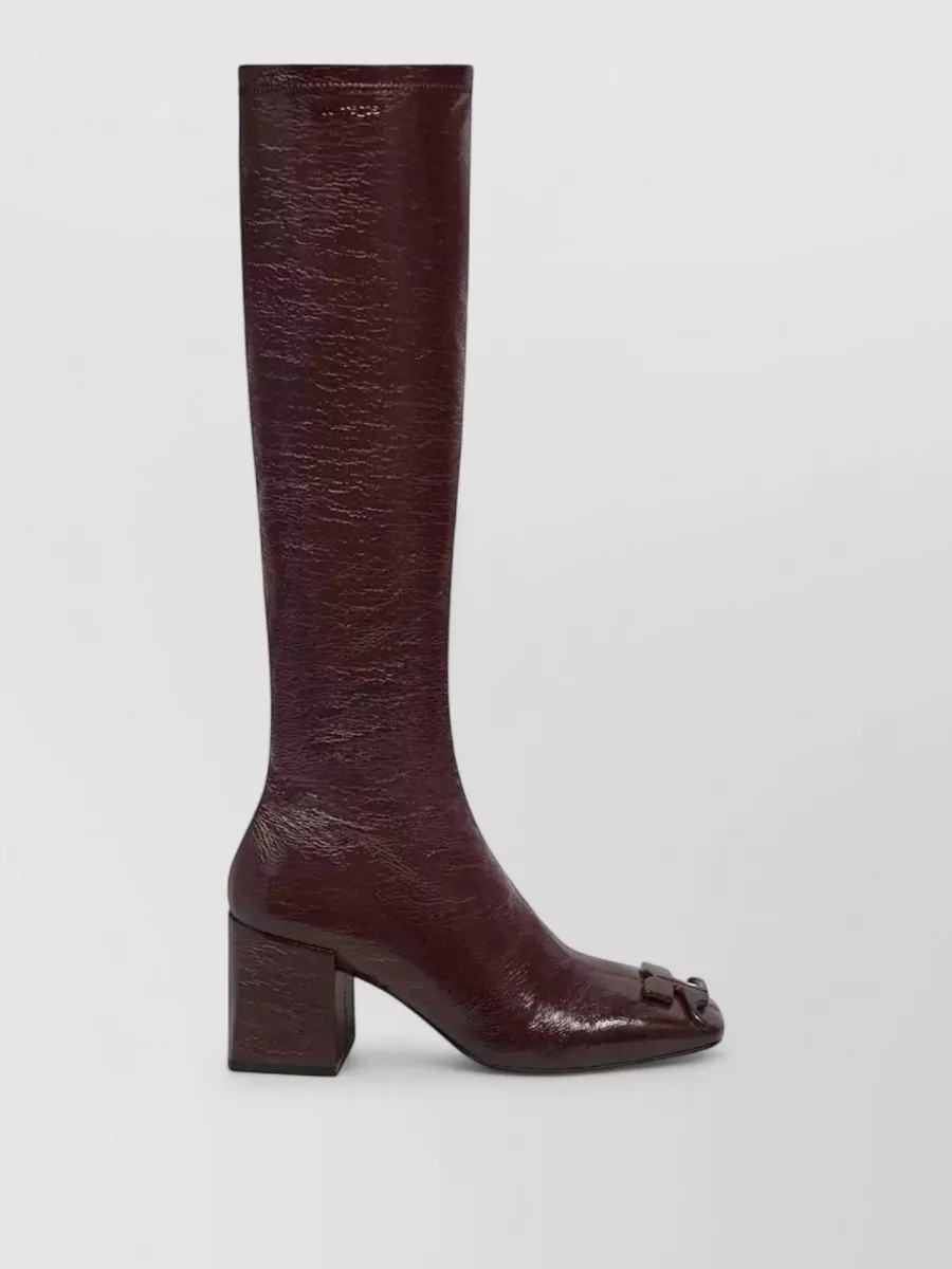 Courrèges Square Toe Chunky Heel Ankle Boots