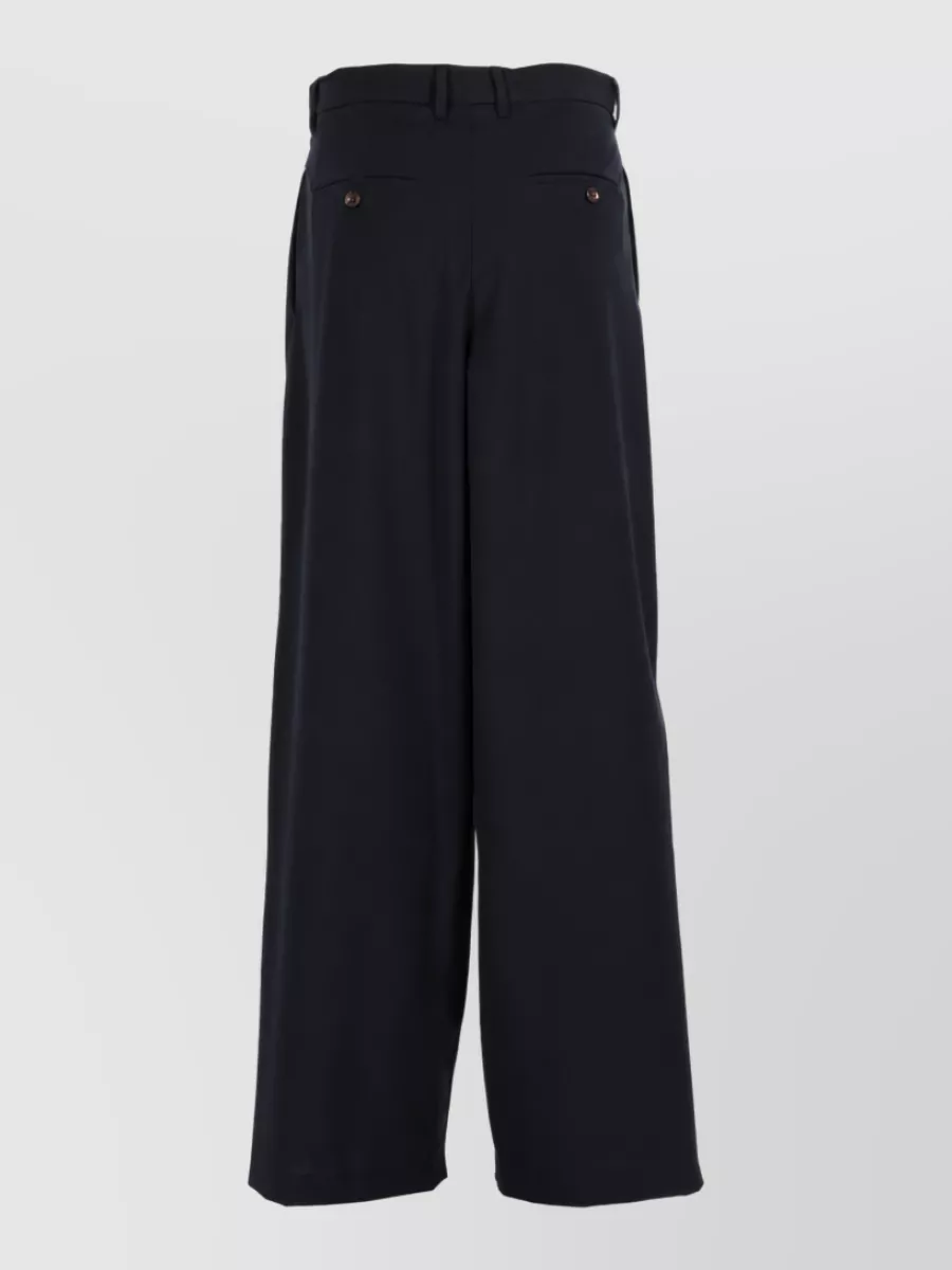 S Max Mara Virgin Wool Wide-Leg Trousers