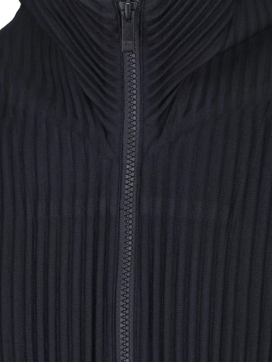 Homme Plisse Issey Miyake Pleated High Neck Zip Jacket