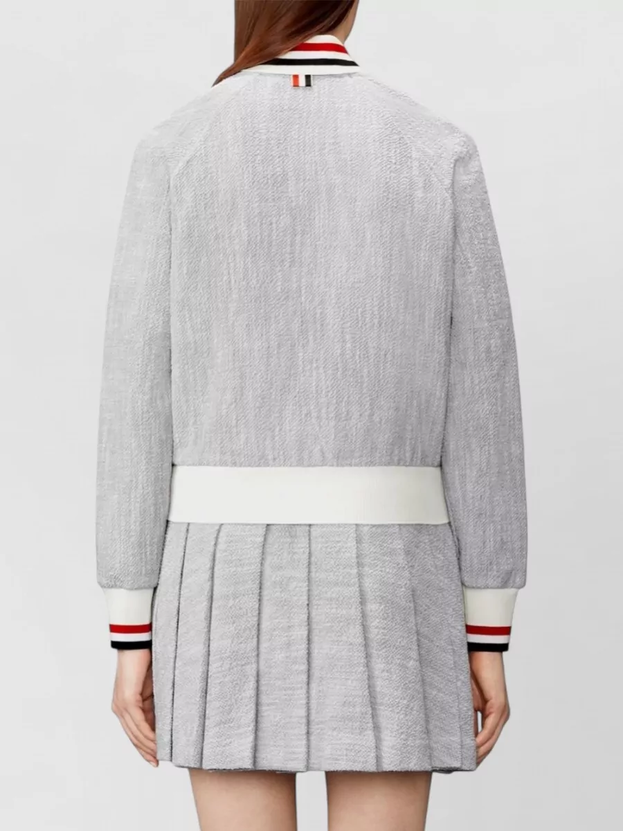 Thom Browne Cotton Tweed Bomber Jacket