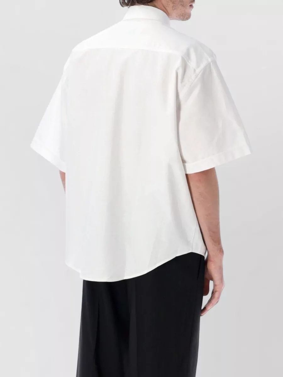 Ami Paris Cotton Boxy Short Sleeve Bowling Shirt
