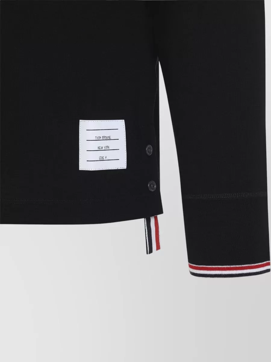 Thom Browne Merino Wool Ribbed Long-Sleeve Henley Shirt