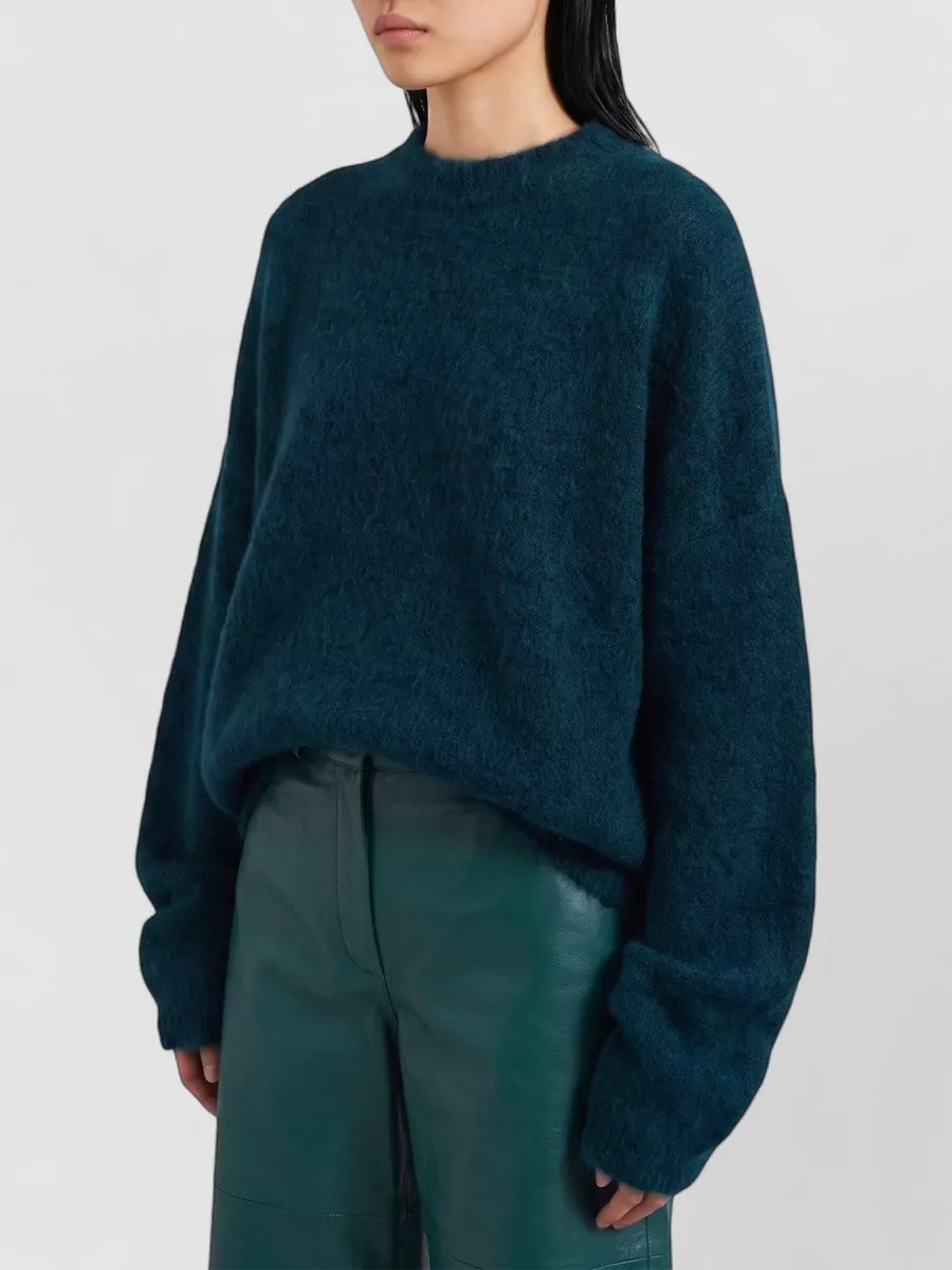 The Frankie Shop Ribbed Relaxed-Fit Fuzzy Sweater