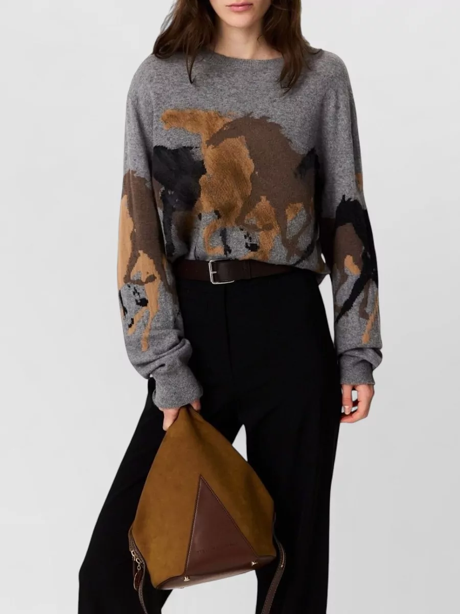 Stella Mccartney Virgin Wool Ribbed Round Neck Jumper