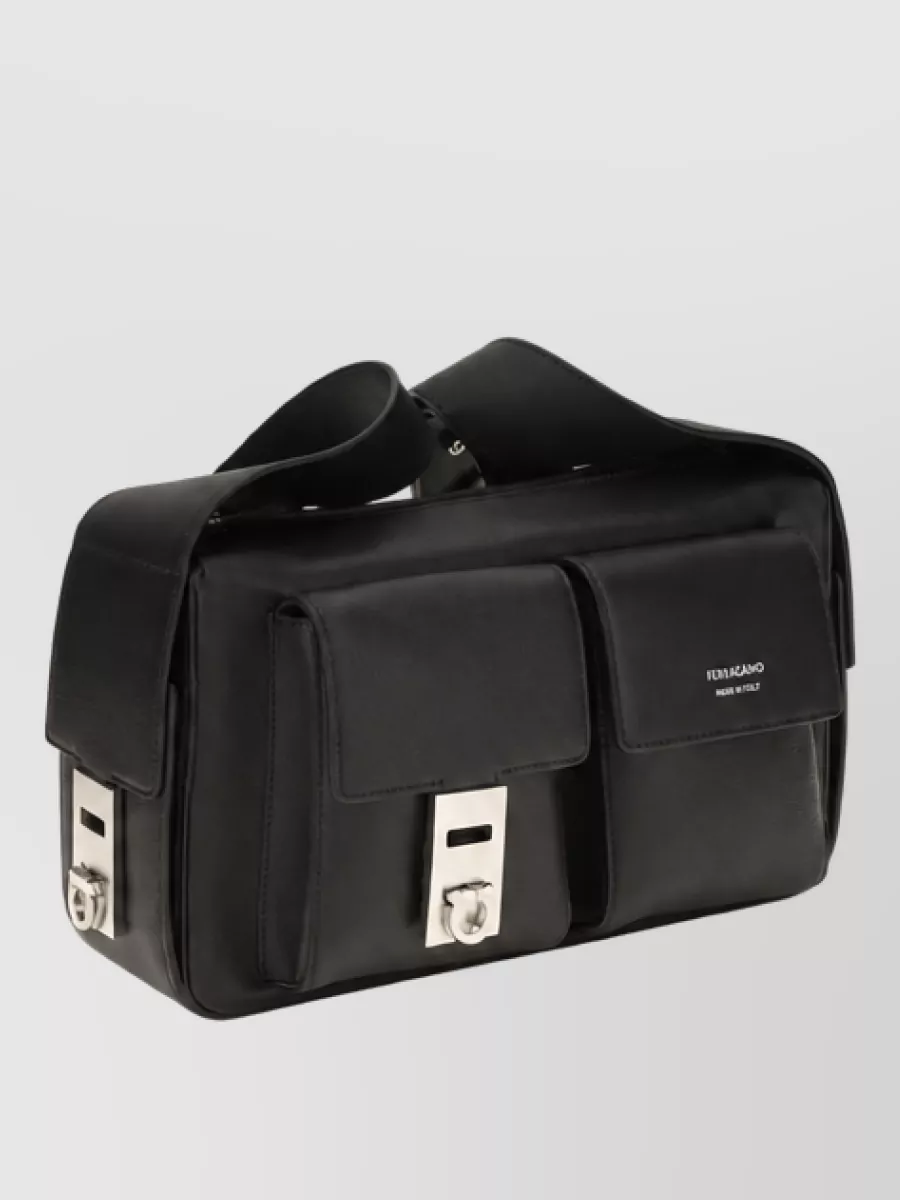 Ferragamo Calf Leather Utility Crossbody Bag