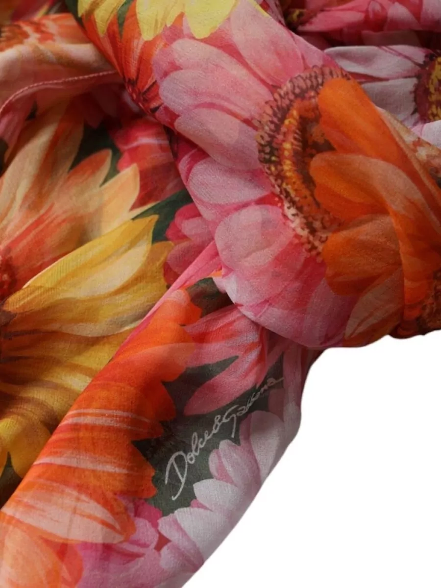 Dolce&Gabbana Silk Floral-Print Sleeveless V-Neck Midi Dress