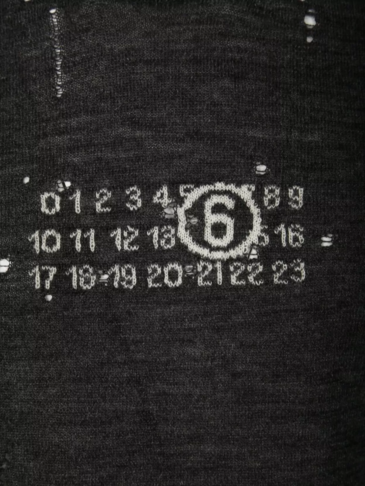 Mm6 Maison Margiela Distressed Graphic Print Knitwear Sweater