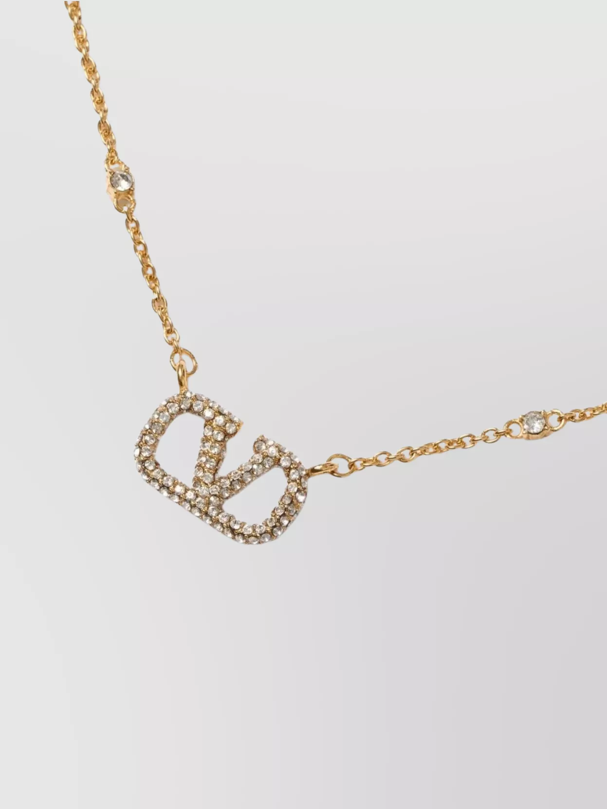 Valentino Garavani Women Vlogo Necklace With Pearls And Swarowski Crystals