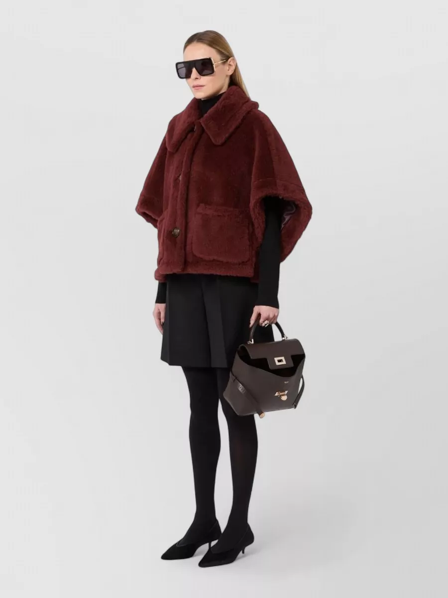 Max Mara Alpaca Wool Silk Short Cape