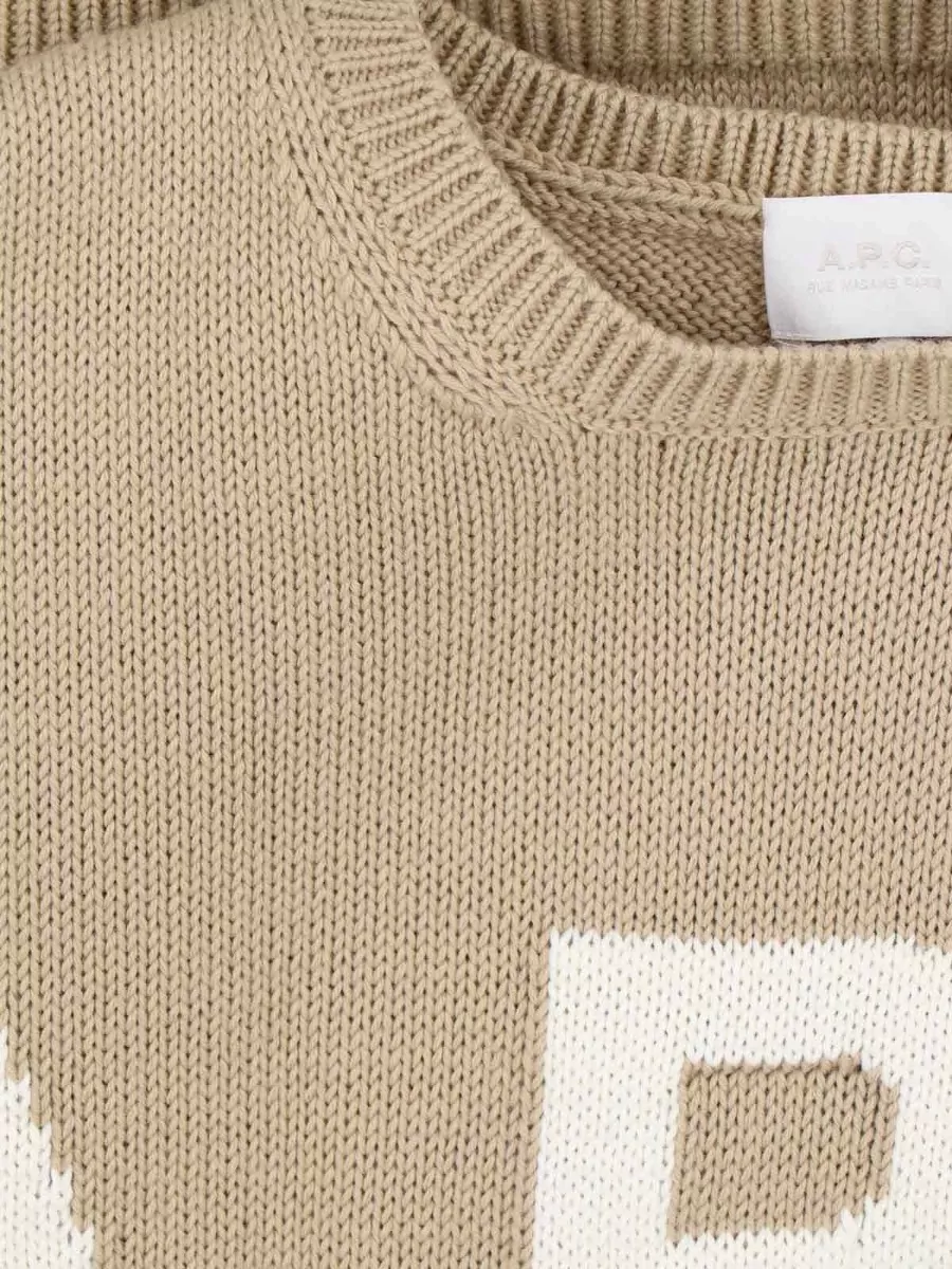 A.p.c. Crew Neck Sweater Long Sleeve Ribbed Trims