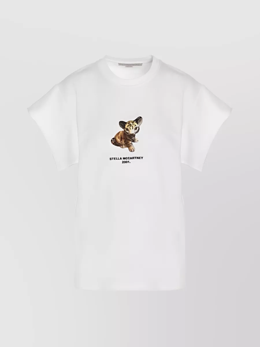 Shop Stella Mccartney Tiger Dynamic Logo T-shirt In White