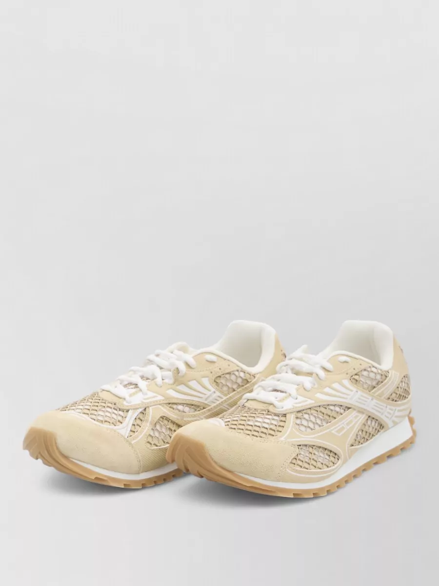 Bottega Veneta Orbit Mesh Suede Low Top Sneakers