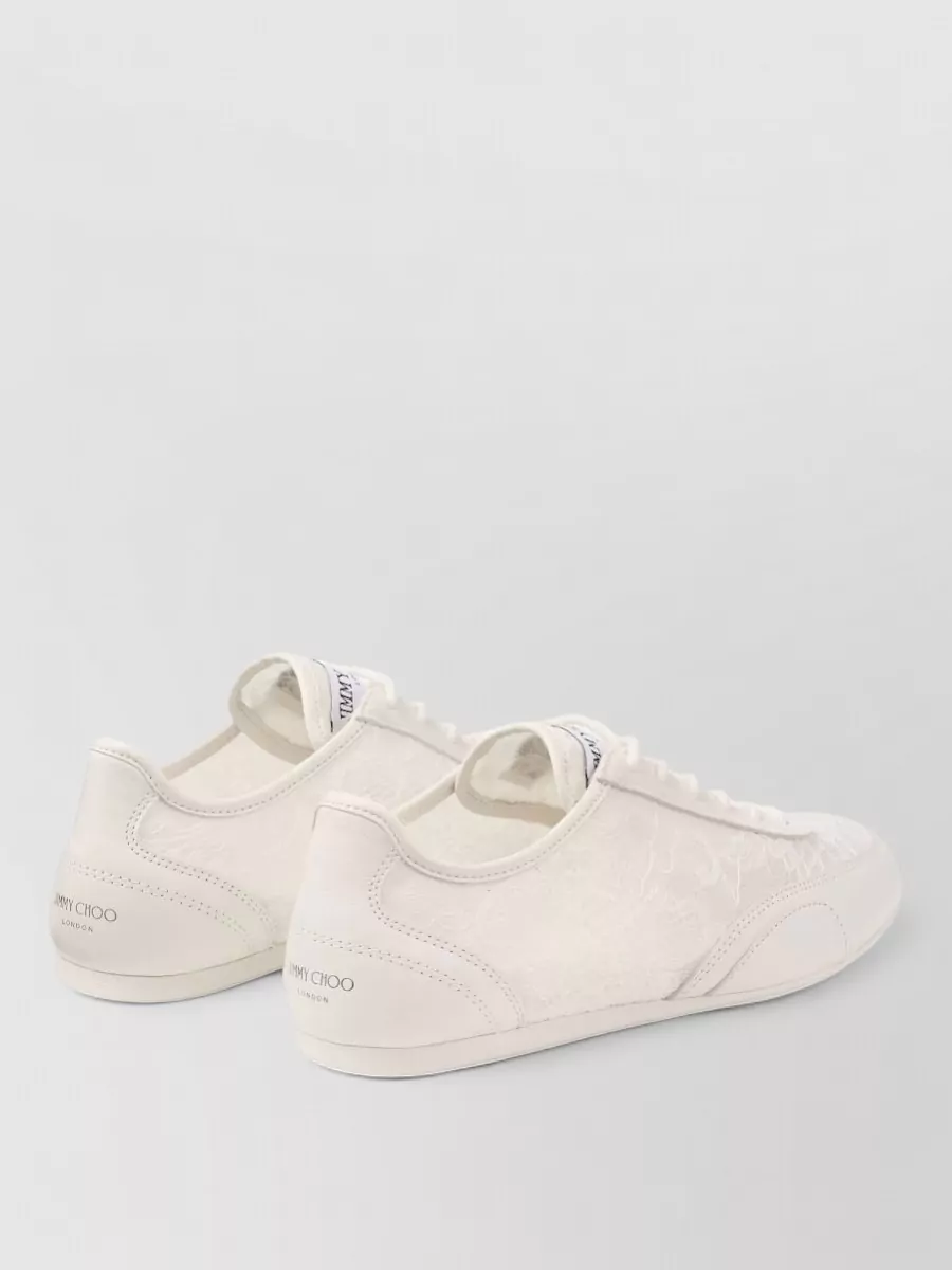 Jimmy Choo Leather Lace-Detail Low-Top Sneakers