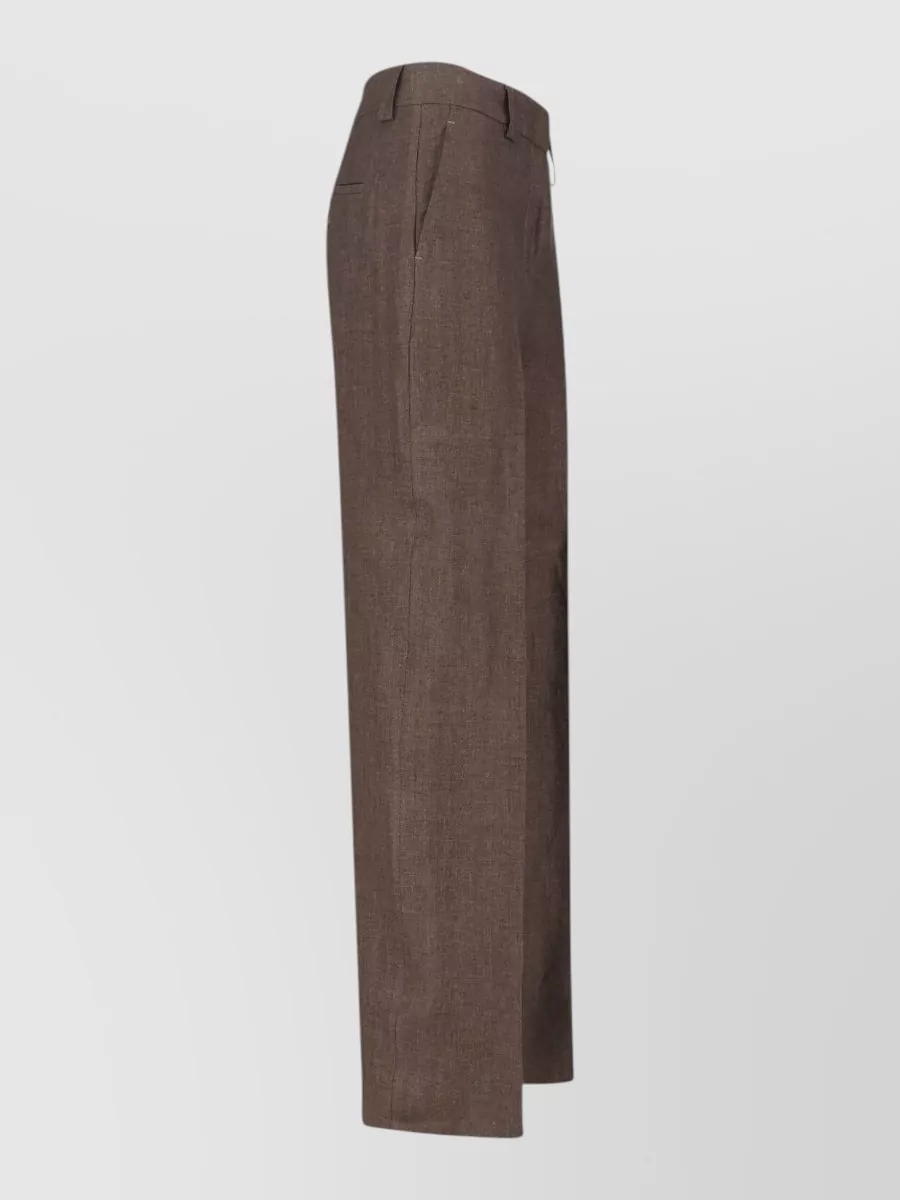 Incotex Linen Straight-Leg Suit Trousers